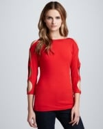 Red cutout sleeve top by Bailey 44 at Neiman Marcus