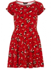 Red floral dress at Dorothy Perkins