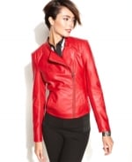 Red leather jacket by INC at Macys