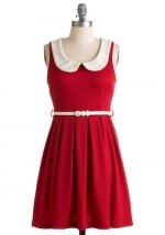 Red peter pan collar dress at ModCloth at Modcloth