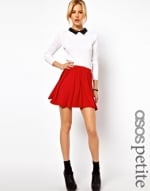 Red pleated skirt at ASOS at Asos