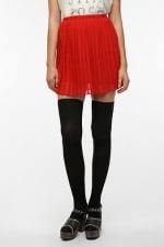 Red pleated skirt from Urban Outfitters at Urban Outfitters