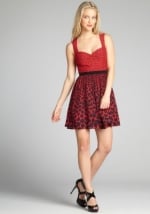 Red polka dot and heart print dress by ABS at Bluefly at Bluefly