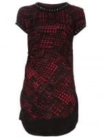 Red printed and studded dress by Etoile Isabel Marant at Farfetch