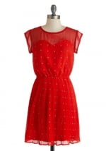 Red printed dress at Modcloth