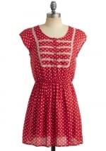 Red printed dress at Modcloth at Modcloth