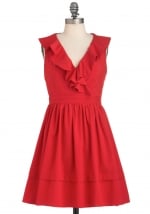 Red ruffle dress from Modcloth at Modcloth