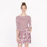 Red sailor striped drapey tee at J. Crew