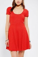 Red textured dress at Urban Outfitters at Urban Outfitters