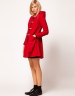 Red toggle coat like Mouses at Asos