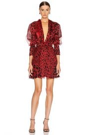 Redemption Draped Neck Leo Mini Dress in Bordeaux   FWRD at Forward