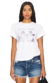 Redone Girl Power Classic Tee In Vintage White at Revolve