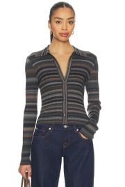 Redone Ribbed Polo Cardi In Black Combo at Revolve