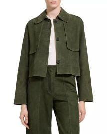 Reece Cropped Leather Trench Coat at Bloomingdales