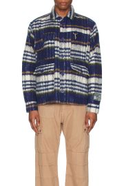 Reese Cooper Brushed Wool Flannel Shirt in Blue FWRD at FWRD