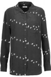 Reese printed washed-silk shirt at The Outnet