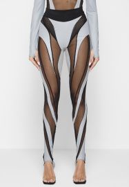 Reflective Spiral Mesh Leggings - Black Manire De Voir USA at Maniere Devoir