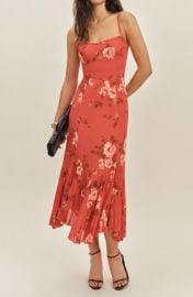 Reformation Aiko Floral Pleated Hem Bustier Slipdress at Nordstrom