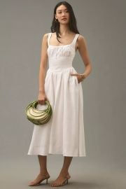 Reformation Balia Linen Midi Dress at Anthropologie