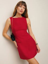 Reformation Citron Linen Minidress in Cherry at Reformation