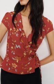 Reformation Clemence Print Wrap Top at Nordstrom