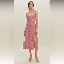 Reformation Dresses Reformation Tala Red Gingham Midi Halter Dress Poshmark at Poshmark