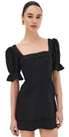 Reformation Evianna Linen Dress Black 10 at Shopbop