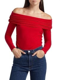 Reformation Florentina Stretch Knit Off The Shoulder Top at Saks Fifth Avenue