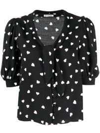 Reformation Joelle heart-print short-sleeved Top - at Farfetch