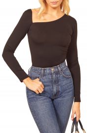 Reformation Les Asymmetrical Neck Long Sleeve Top   Nordstrom at Nordstrom