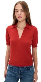 Reformation Louise Cashmere Polo Sweater Sundried Tomato S at Shopbop
