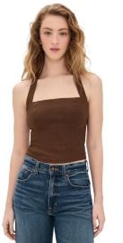 Reformation Malika Linen Top Chocolate 2 at Shopbop