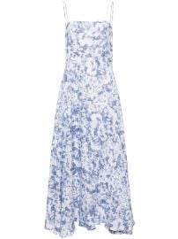Reformation Monette Floral Print Dress Blue at Farfetch