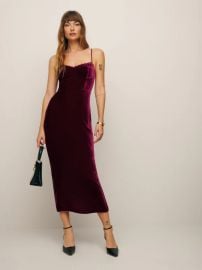 Reformation Pennington Dress in Chianti Velvet at Reformation