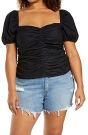 Reformation Radish Puff Sleeve Top at Nordstrom