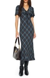 Reformation Tyra Plaid Crepe Midi Dress at Nordstrom