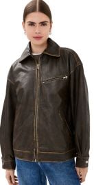 Reformation Veda Marco Leather Oversized Bomber Pitstop S at Shopbop
