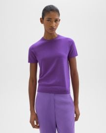 Regal Wool Short-Sleeve Sweater at Theory