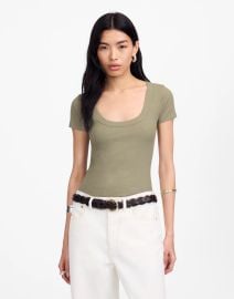Regenerative Cotton Ribbed Scoopneck Tee at Madewell