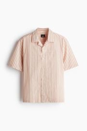 Regular-Fit Cotton Resort Shirt - Redpink striped - Men HampM US at H&M