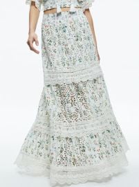 Reise Embroidered Tiered Maxi Skirt In Georgia Floral Alice Olivia at Alice + Olivia