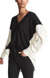 Reiss Addison Mix Media Cardigan at Nordstrom