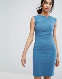 Reiss Aiken Fitted Slash Neck Dress at Asos