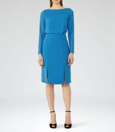 Reiss Alessa Sheer-Sleeve Dress  at Reiss