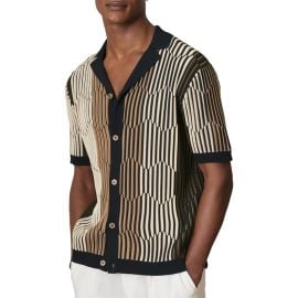 Reiss Andre Stripe Camp Shirt at Nordstrom
