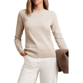 Reiss Anya Pointelle Accent Crewneck Sweater at Nordstrom