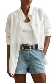 Reiss Belle Linen Button-Up Shirt at Nordstrom