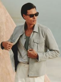 Reiss Belle Suede Zip Through Jacket at Reiss