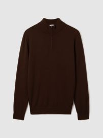 Reiss Blackhall Merino Wool Half-Zip Funnel Neck Jumper REISS USA at Reiss