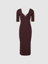 Reiss Burgundy Olivia Sweetheart Neck Midi Dress  REISS USA at Reiss